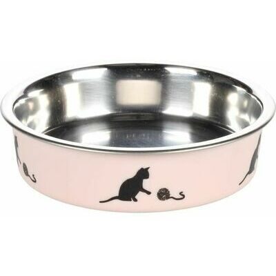 Metāla bļoda kaķiem FLAMINGO BELLA, rozā, 160 ml